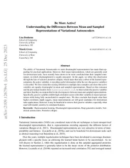 Be More Active! Understanding the Differences between Mean and Sampled
  Representations of Variational Autoencoders