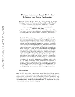 Nesterov Accelerated ADMM for Fast Diffeomorphic Image Registration