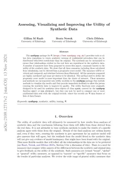 Assessing, visualizing and improving the utility of synthetic data