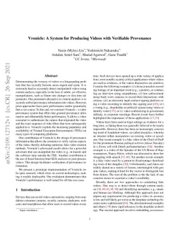 Vronicle: A System for Producing Videos with Verifiable Provenance