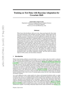 Training on Test Data with Bayesian Adaptation for Covariate Shift