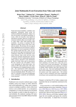 Joint Multimedia Event Extraction from Video and Article