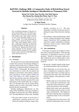 ReINTEL Challenge 2020: A Comparative Study of Hybrid Deep Neural
  Network for Reliable Intelligence Identification on Vietnamese SNSs