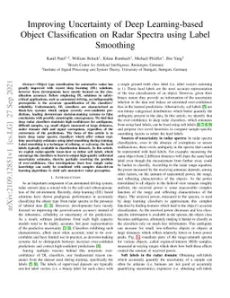 Improving Uncertainty of Deep Learning-based Object Classification on
  Radar Spectra using Label Smoothing