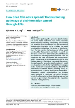 How does fake news spread? Understanding pathways of disinformation
  spread through APIs