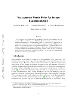 Wasserstein Patch Prior for Image Superresolution