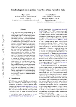 Small data problems in political research: a critical replication study