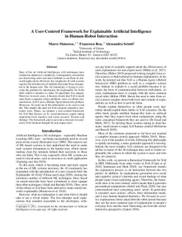 A User-Centred Framework for Explainable Artificial Intelligence in
  Human-Robot Interaction