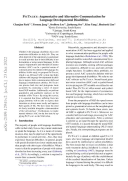 PicTalky: Augmentative and Alternative Communication Software for
  Language Developmental Disabilities