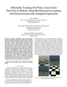 Efficiently Training On-Policy Actor-Critic Networks in Robotic Deep
  Reinforcement Learning with Demonstration-like Sampled Exploration