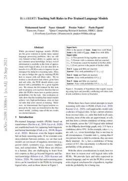 RuleBert: Teaching Soft Rules to Pre-trained Language Models