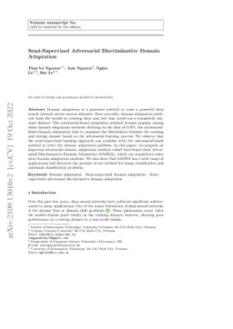 Semi-Supervised Adversarial Discriminative Domain Adaptation