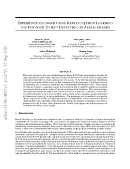 Experience feedback using Representation Learning for Few-Shot Object
  Detection on Aerial Images