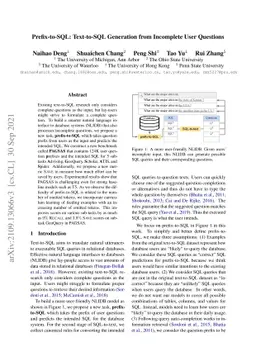 Prefix-to-SQL: Text-to-SQL Generation from Incomplete User Questions