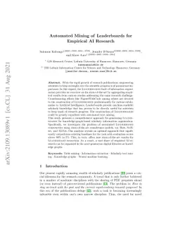 Automated Mining of Leaderboards for Empirical AI Research