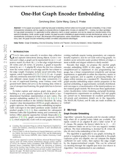One-Hot Graph Encoder Embedding