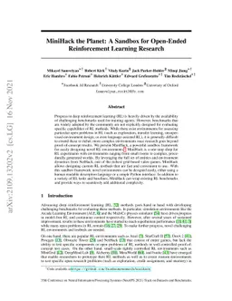 MiniHack the Planet: A Sandbox for Open-Ended Reinforcement Learning
  Research