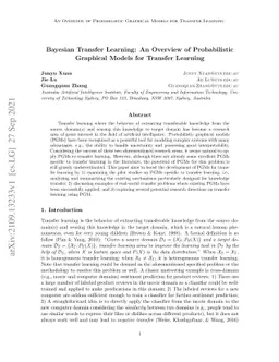 Bayesian Transfer Learning: An Overview of Probabilistic Graphical
  Models for Transfer Learning
