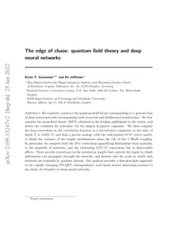 The edge of chaos: quantum field theory and deep neural networks