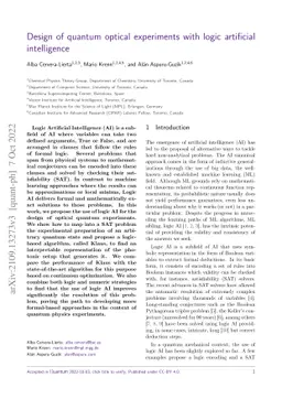 Design of quantum optical experiments with logic artificial intelligence