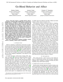 Go-Blend behavior and affect