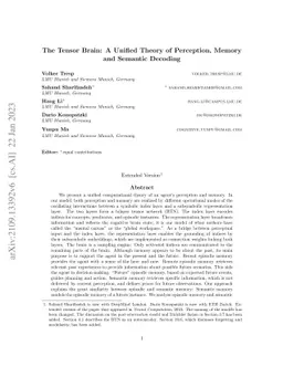 The Tensor Brain: A Unified Theory of Perception, Memory and Semantic
  Decoding