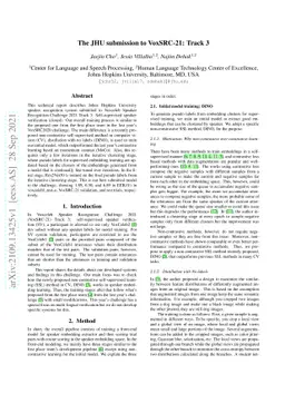 The JHU submission to VoxSRC-21: Track 3