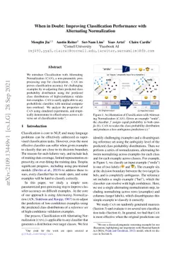 When in Doubt: Improving Classification Performance with Alternating
  Normalization