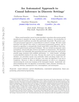 An Automated Approach to Causal Inference in Discrete Settings