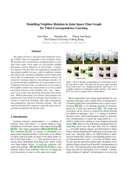 Modelling Neighbor Relation in Joint Space-Time Graph for Video
  Correspondence Learning