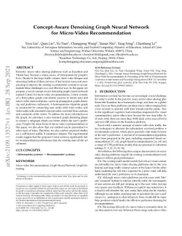 Concept-Aware Denoising Graph Neural Network for Micro-Video
  Recommendation