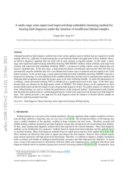 A multi-stage semi-supervised improved deep embedded clustering method
  for bearing fault diagnosis under the situation of insufficient labeled
  samples