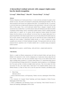 A hierarchical residual network with compact triplet-center loss for
  sketch recognition