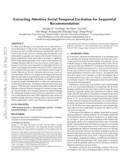 Extracting Attentive Social Temporal Excitation for Sequential
  Recommendation