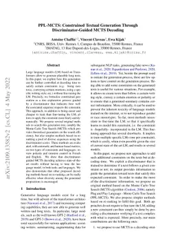 PPL-MCTS: Constrained Textual Generation Through Discriminator-Guided
  MCTS Decoding