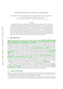 Fairness guarantee in multi-class classification