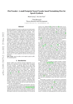 FlowVocoder: A small Footprint Neural Vocoder based Normalizing flow for
  Speech Synthesis