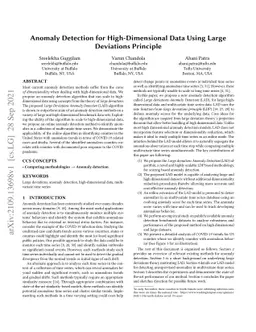 Anomaly Detection for High-Dimensional Data Using Large Deviations
  Principle