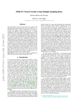 MSR-NV: Neural Vocoder Using Multiple Sampling Rates