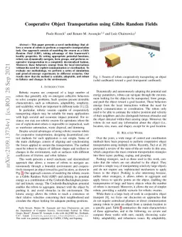 Cooperative Object Transportation using Gibbs Random Fields