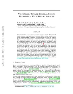 VoiceFixer: Toward General Speech Restoration with Neural Vocoder