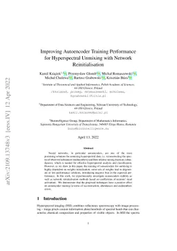 Improving Autoencoder Training Performance for Hyperspectral Unmixing
  with Network Reinitialisation