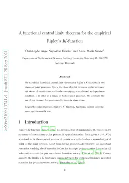 A functional central limit theorem for the empirical Ripley's K-function