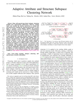 Adaptive Attribute and Structure Subspace Clustering Network