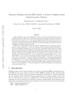 Dynamic Ranking with the BTL Model: A Nearest Neighbor based Rank
  Centrality Method