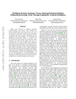 Intelligent Decision Assistance Versus Automated Decision-Making:
  Enhancing Knowledge Work Through Explainable Artificial Intelligence