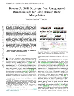 Bottom-Up Skill Discovery from Unsegmented Demonstrations for
  Long-Horizon Robot Manipulation