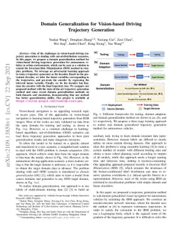 Domain Generalization for Vision-based Driving Trajectory Generation