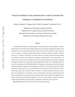 Visual resemblance and communicative context constrain the emergence of
  graphical conventions