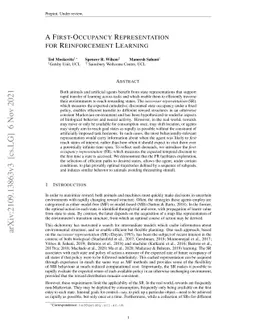 A First-Occupancy Representation for Reinforcement Learning